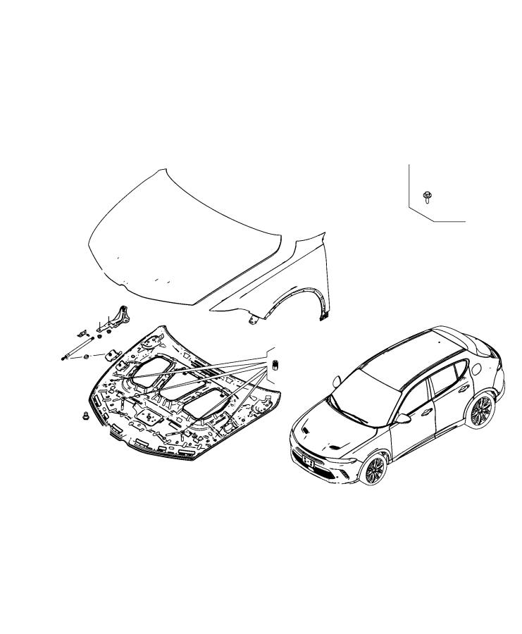 Hood and Related Parts. Diagram