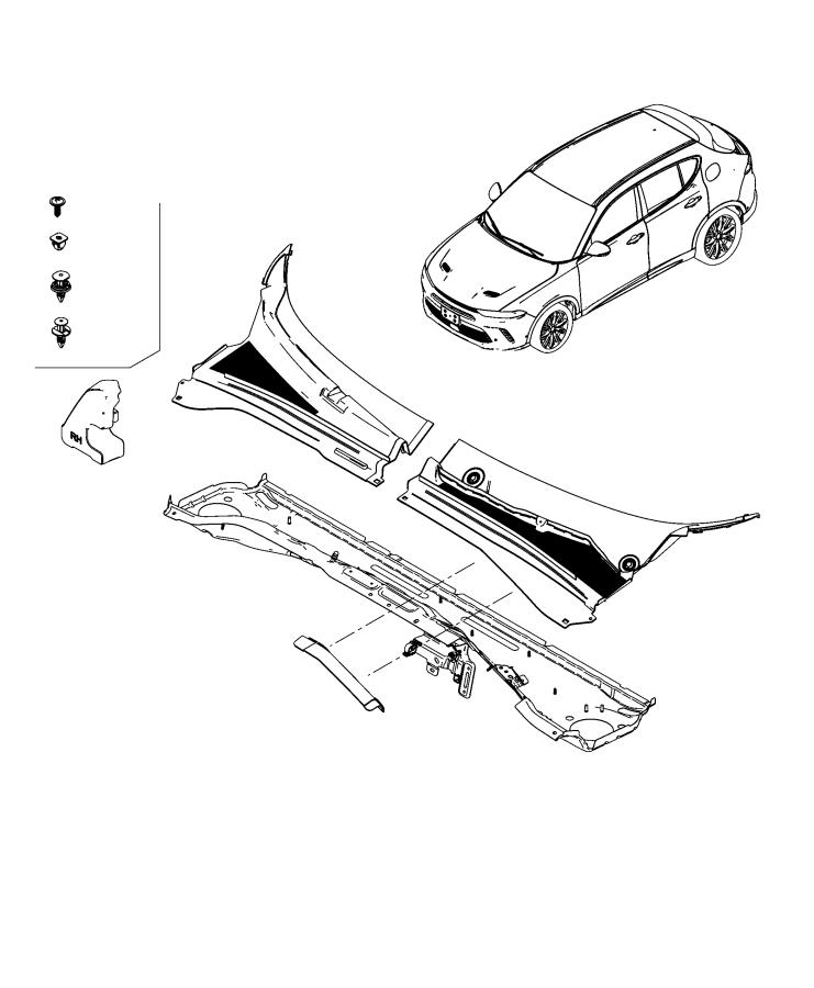 Diagram Cowl, Dash Panel and Related Parts. for your Dodge