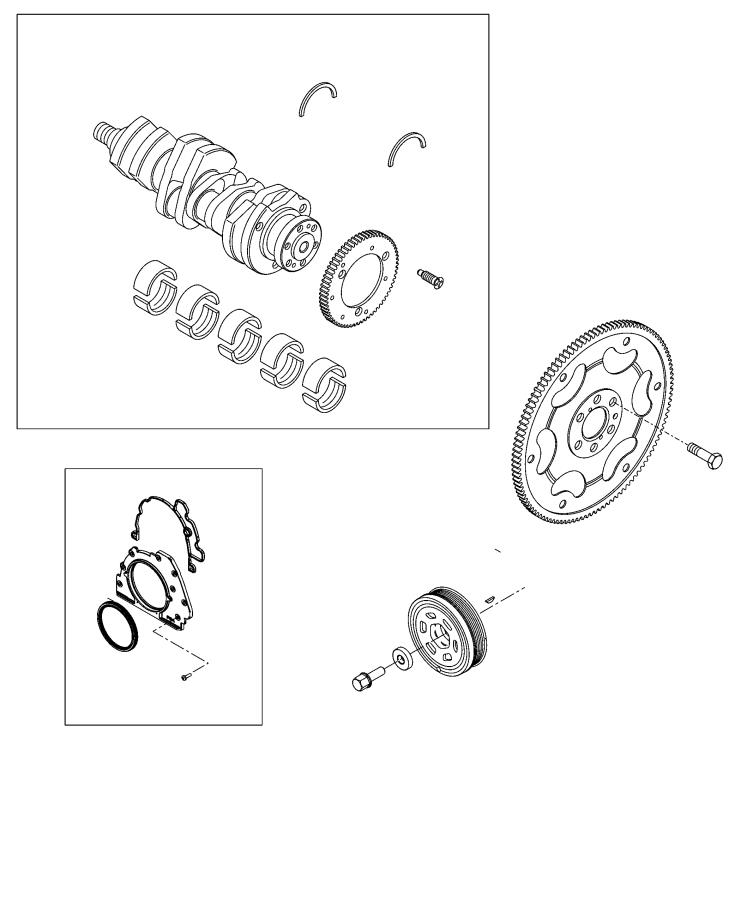 Diagram Crankshaft, Crankshaft Bearings, Damper and Flywheel. for your 2007 Jeep Wrangler   