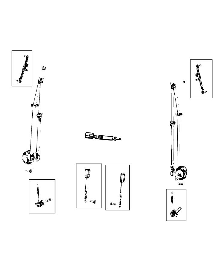 Diagram Seat Belts, First Row. for your Jeep Cherokee  