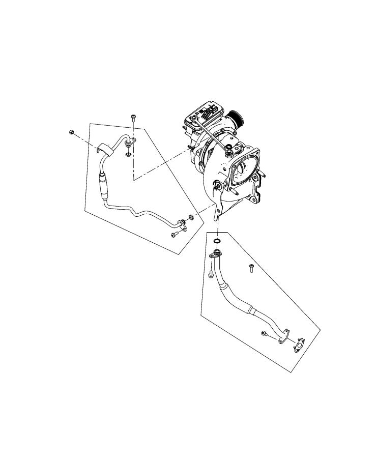 Diagram Turbocharger and Oil Hoses/Tubes. for your Dodge