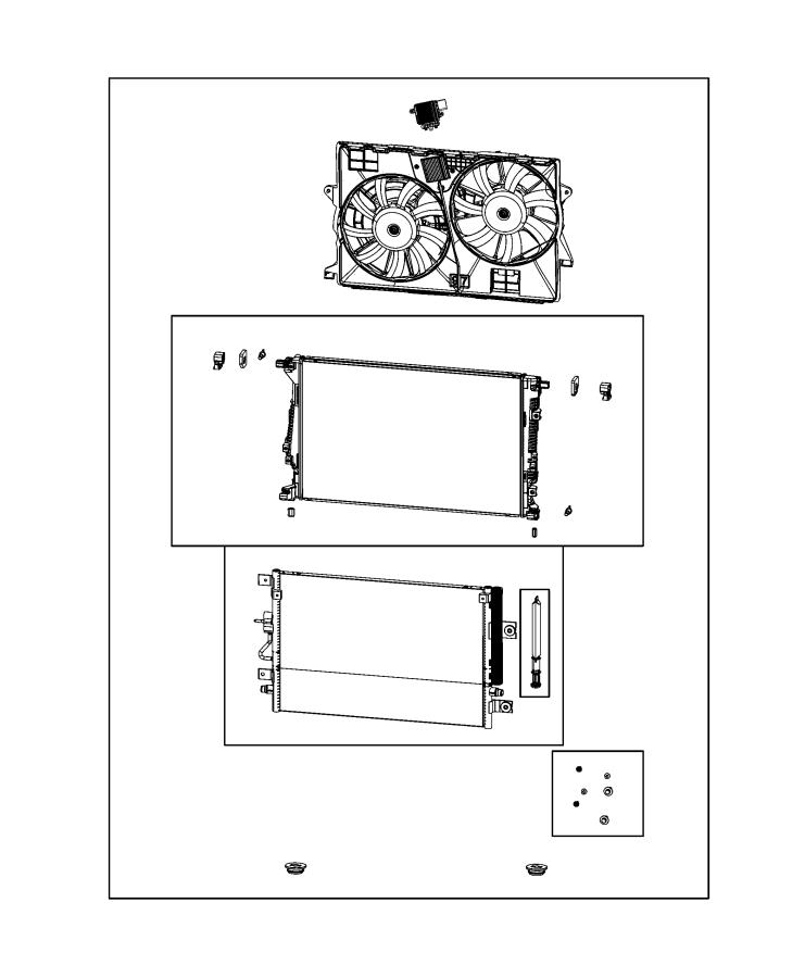 Cooling Modules, Radiator, Condenser And Related Parts. Diagram