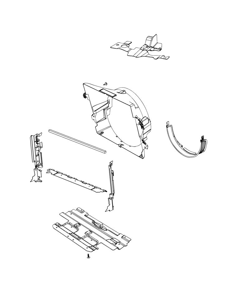 Diagram Radiator Seals, Shields, and Baffles. for your 2023 Ram 2500   