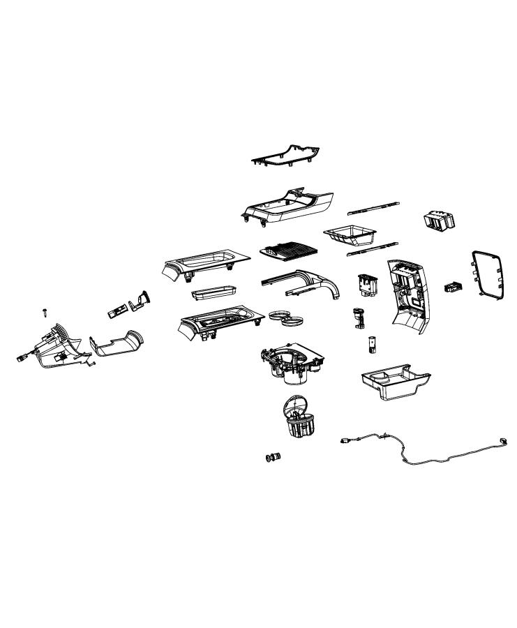 Diagram Floor Console, Front. for your Dodge