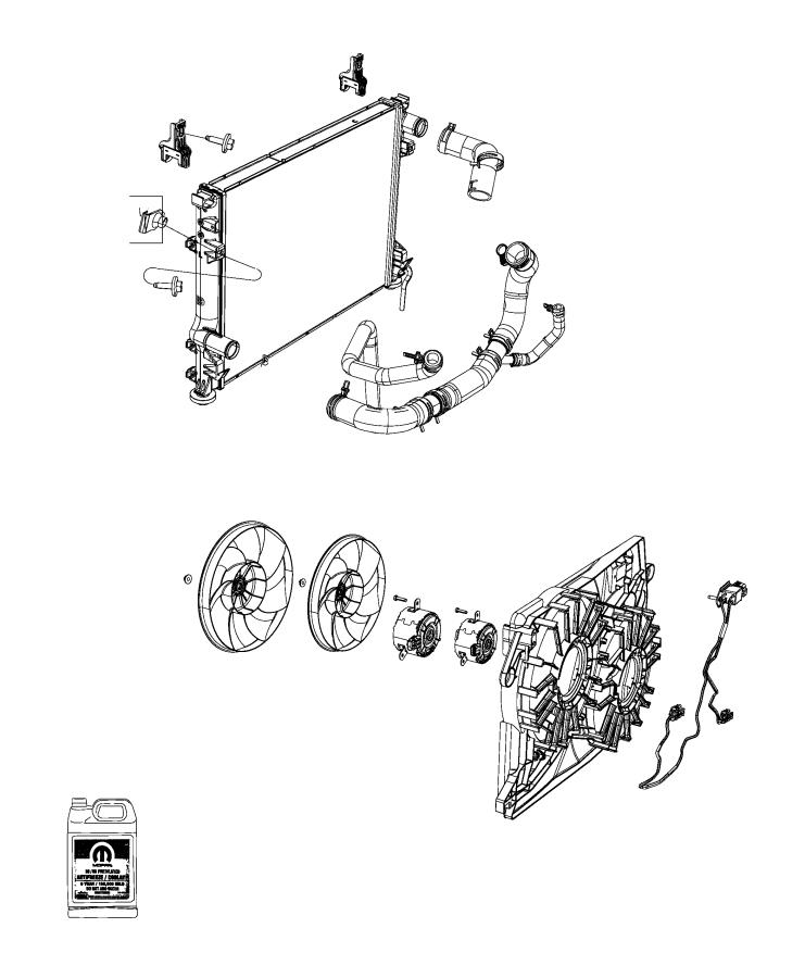 Diagram Radiator and Related Parts. for your 2023 Dodge Challenger   