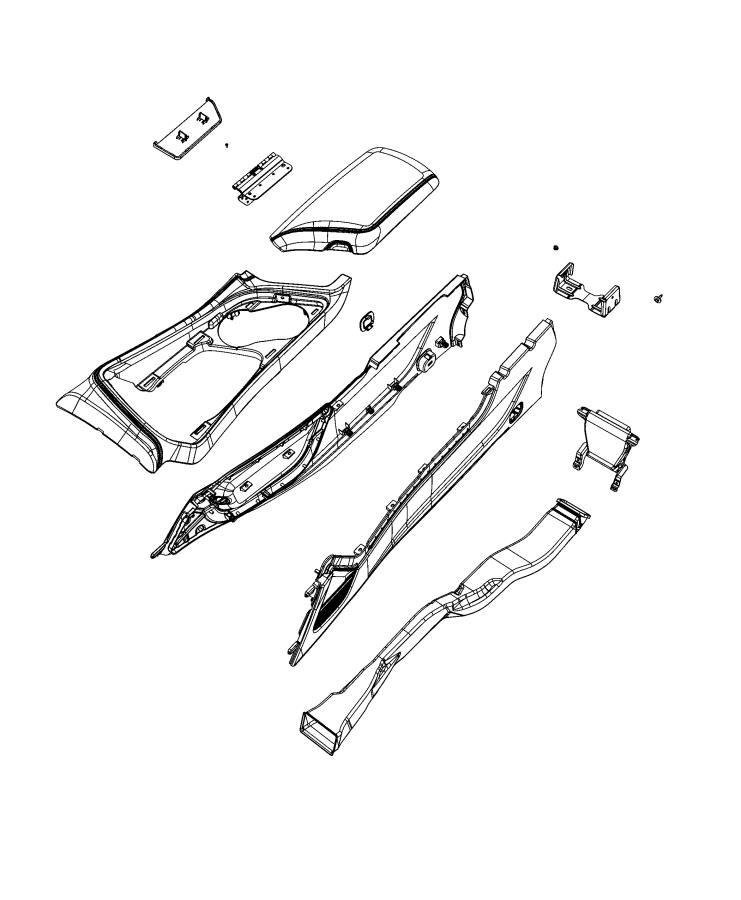 Floor Console, Front. Diagram