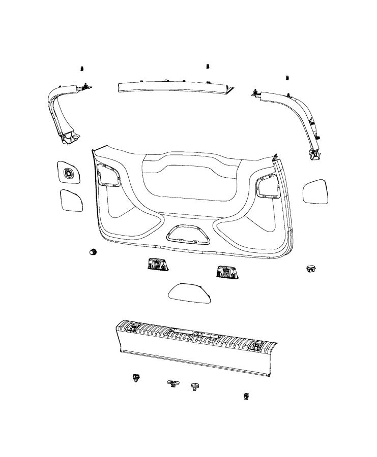 Liftgate Trim Panels and Scuff Plate. Diagram