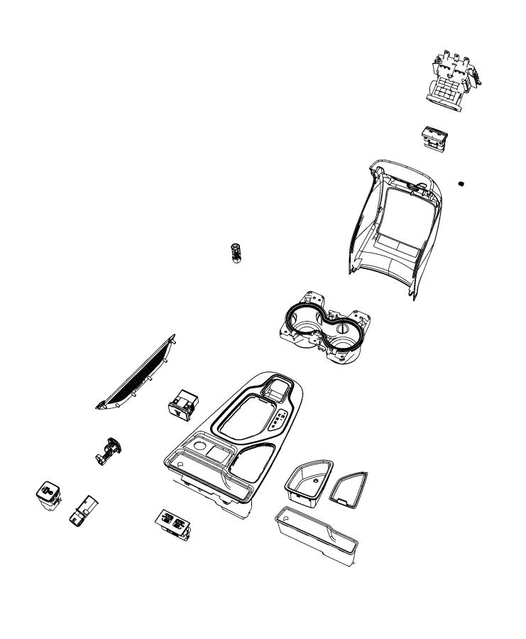 Diagram Floor Console, Front. for your 2004 Chrysler 300  M 