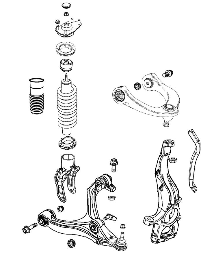 Diagram Suspension, Front, Springs, Shocks, Control Arms. for your 2007 Dodge Durango   