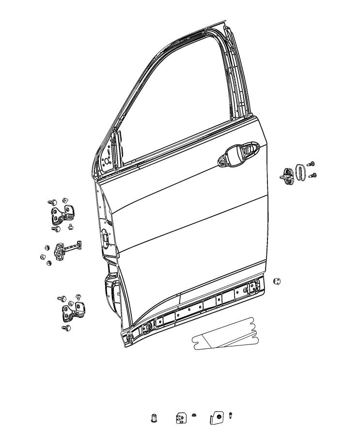 Front Door, Shell and Hinges. Diagram