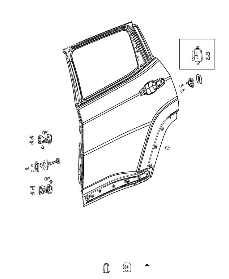 Diagram Rear Door, Shell and Hinges. for your 2002 Chrysler 300  M 