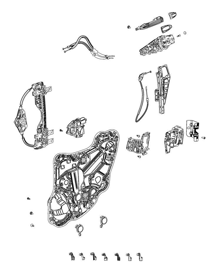 Diagram Rear Door, Hardware Components. for your 2018 Jeep Wrangler   