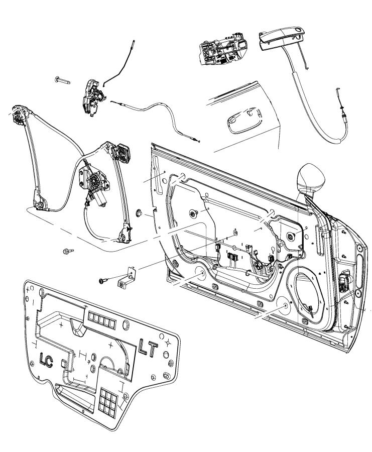 Diagram Front Door, Hardware Components. for your 2022 Dodge Charger   