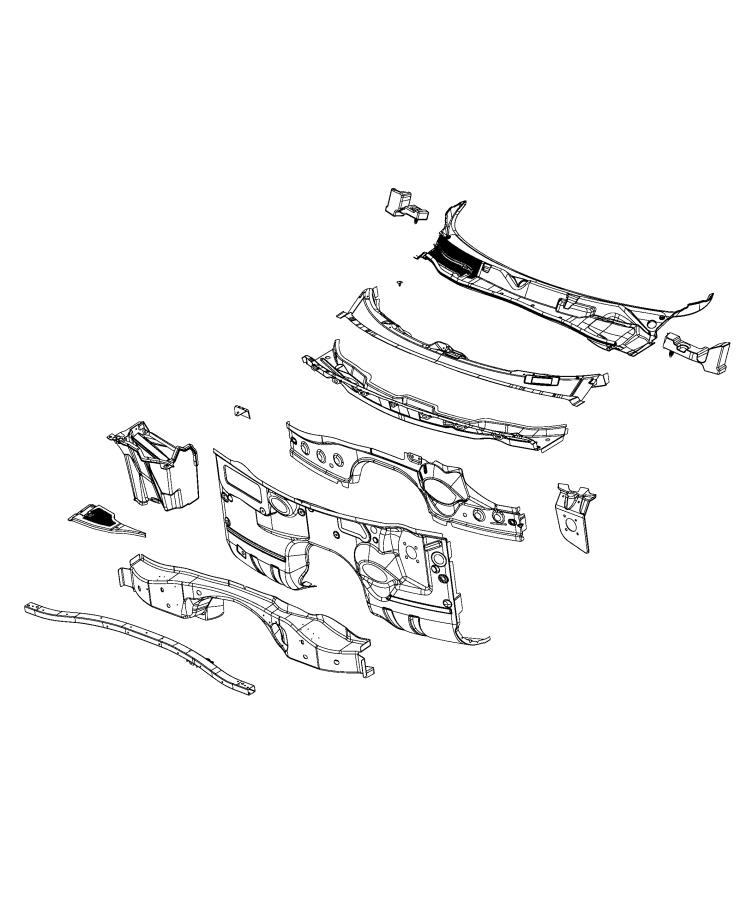 Cowl, Dash Panel and Related Parts. Diagram