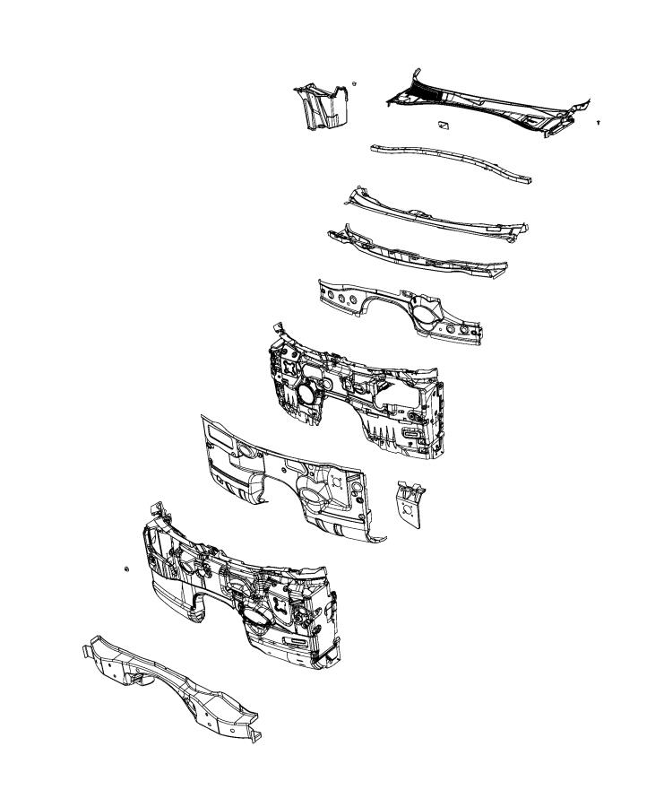 Cowl, Dash Panel and Related Parts. Diagram