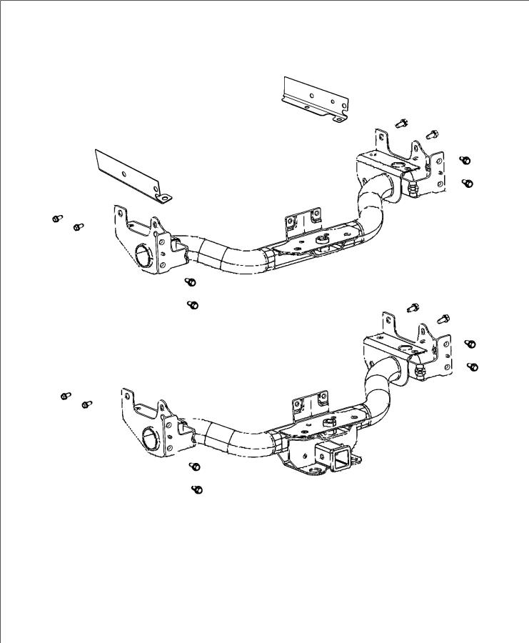 Tow Hooks and Hitches, Rear. Diagram
