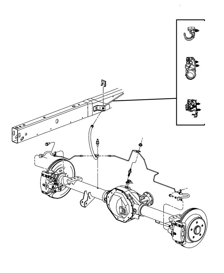 Diagram Brake Tubes and Hoses, Rear. for your Chrysler 300  M