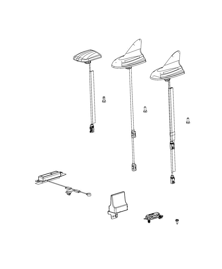 Diagram Antenna, Radio, Satellite, GPS and Cellular. for your Dodge Challenger  