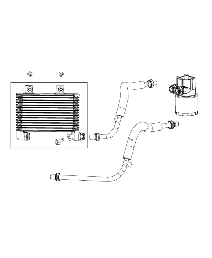 Diagram Engine Oil Cooler and Lines. for your 2020 Dodge Challenger   
