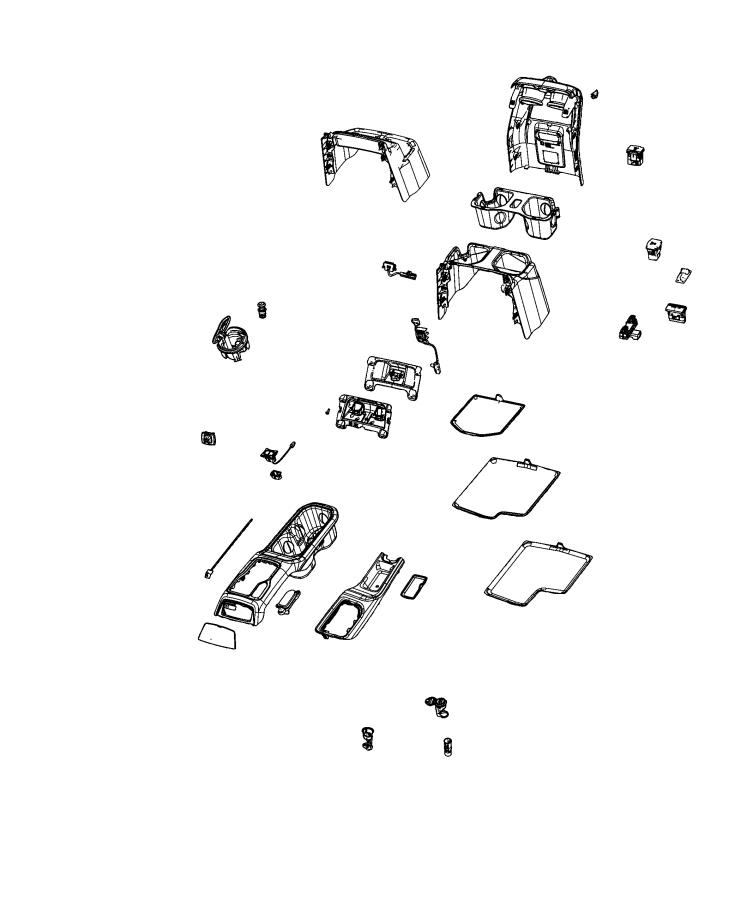 Floor Console, Front. Diagram