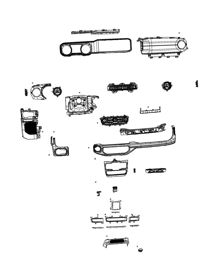 Diagram Instrument Panel - Trim. for your Jeep Wrangler  