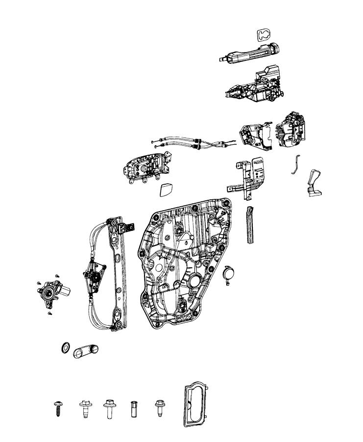 Diagram Rear Door, Hardware Components. for your 2024 Jeep Wrangler   