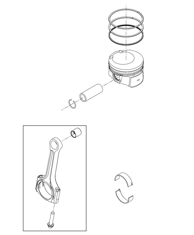 Diagram Pistons, Piston Rings, Connecting Rods and Connecting Rod Bearings. for your 2004 Chrysler 300  M 