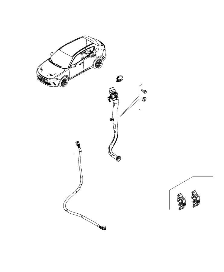 Diagram Fuel Tank Filler Tube and Related Parts. for your 2009 Dodge SPRINTER 3500   