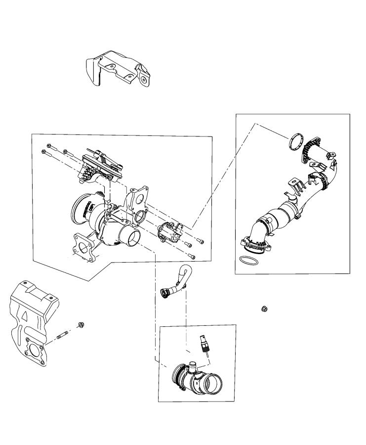 Diagram Turbocharger and Oil Hoses/Tubes. for your Chrysler 300  M