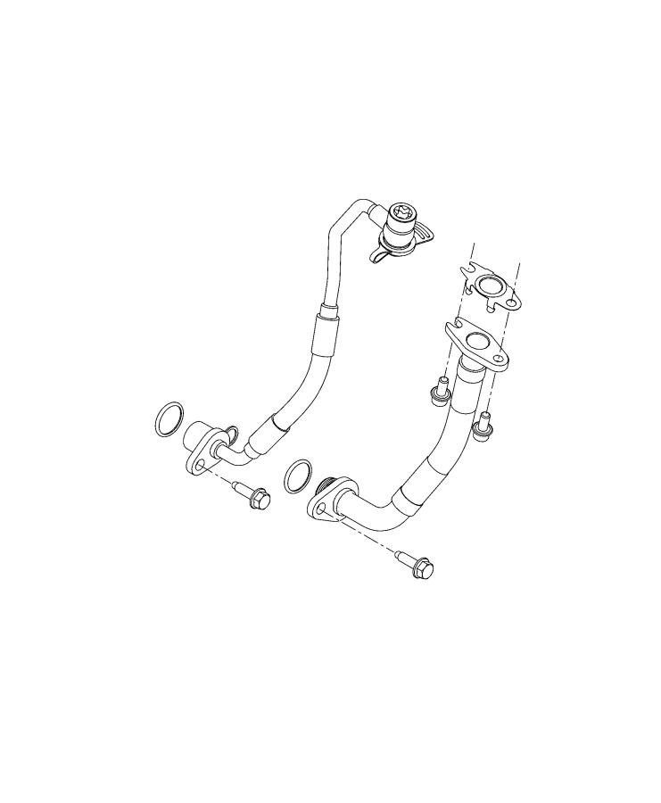 Turbocharger and Oil Hoses/Tubes. Diagram