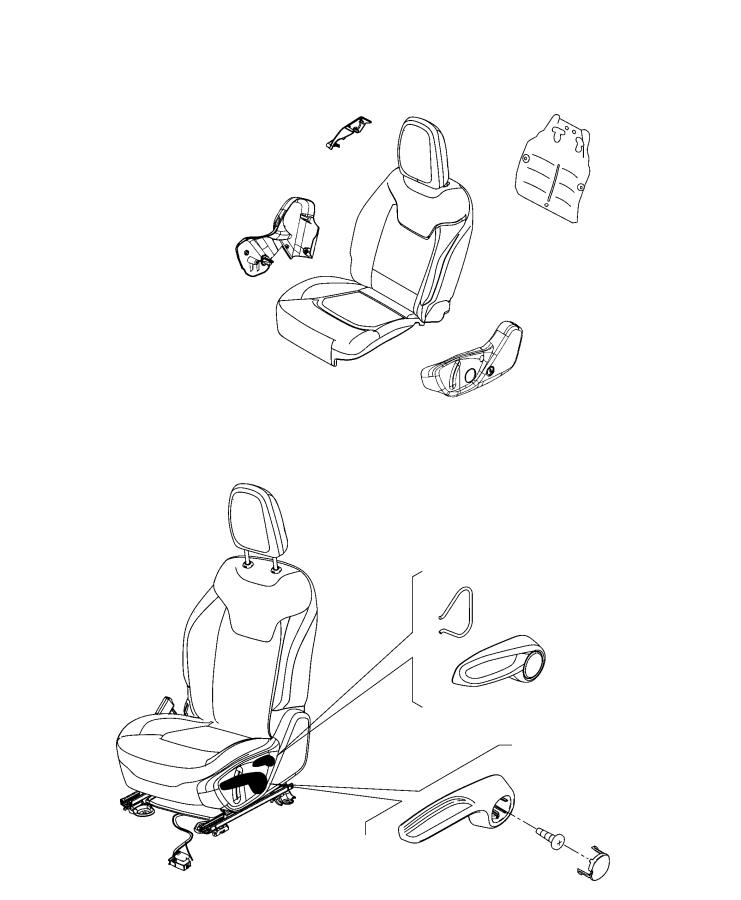 Diagram Adjusters, Recliners, Shields and Risers - Driver Seat. for your Dodge