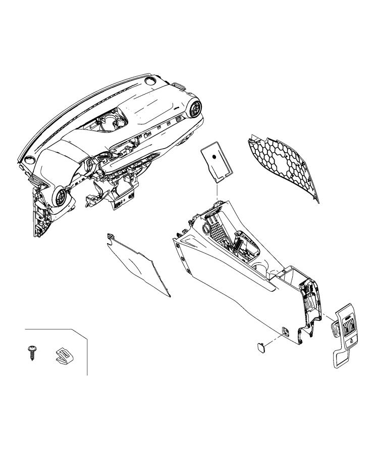 Diagram Floor Console, Front. for your 2000 Chrysler 300  M 