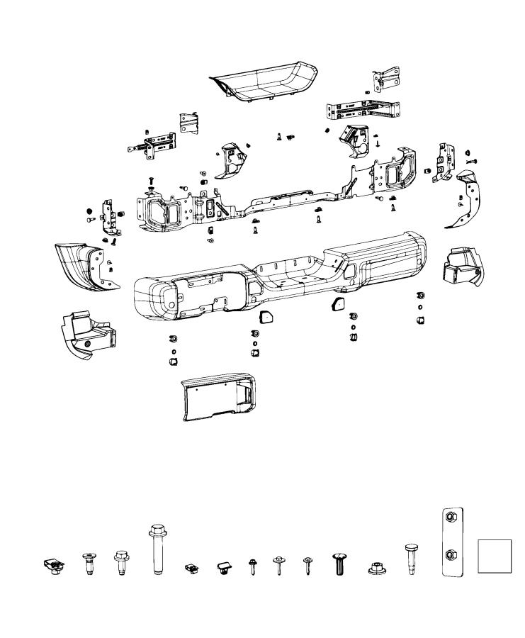 Diagram Bumper, Rear. for your Jeep Wrangler  