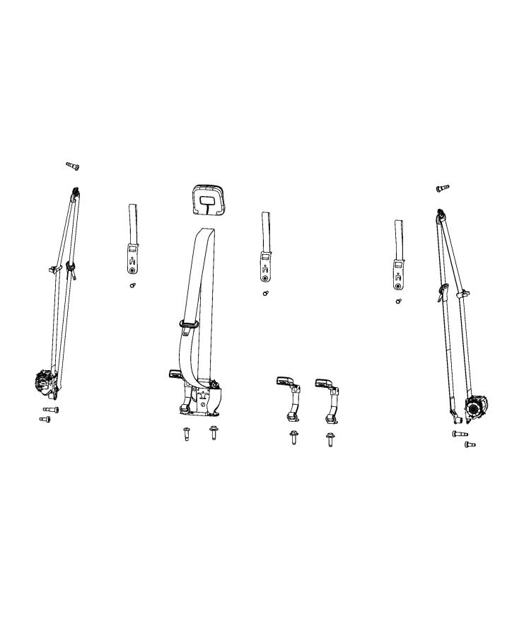 Seat Belts, Second Row. Diagram