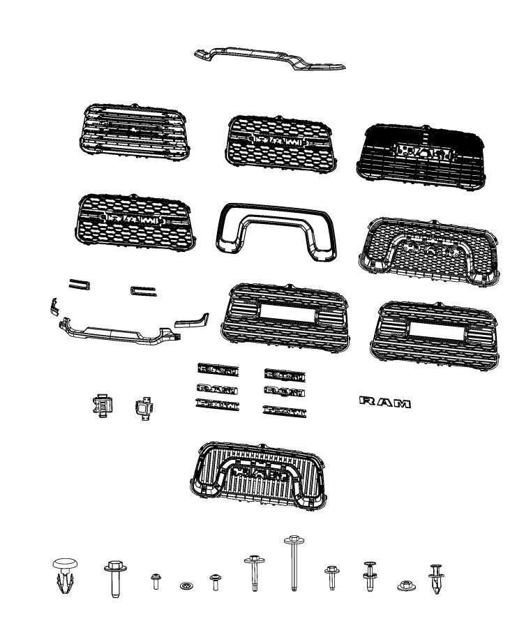 Diagram Grilles. for your 2021 Jeep Wrangler   