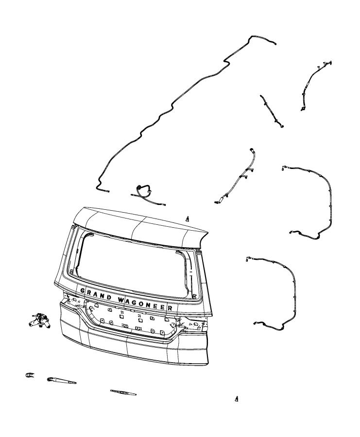 Wiper and Washer System, Rear. Diagram