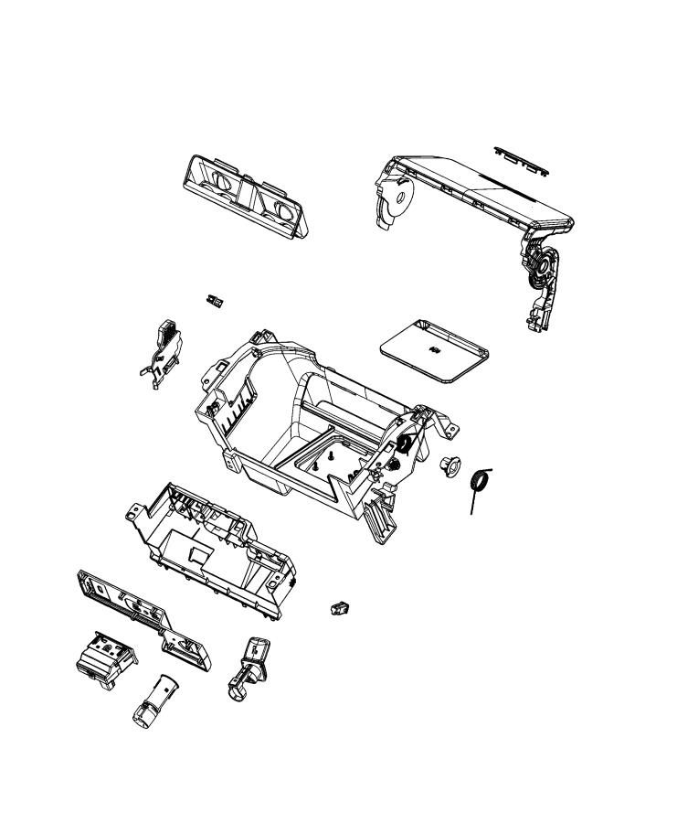 Floor Console, Front. Diagram