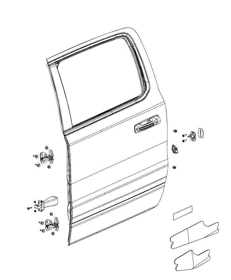 Diagram Rear Door, Shell and Hinges. for your 2002 Chrysler 300  M 