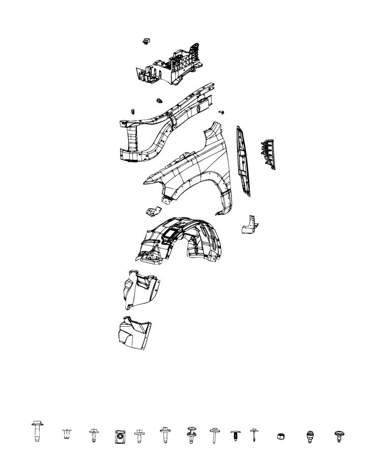 Diagram Front Fender. for your 2025 Ram 1500   