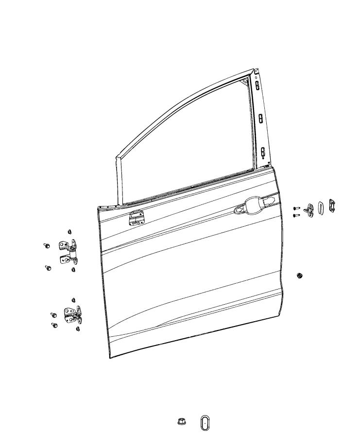 Front Door, Shell and Hinges. Diagram