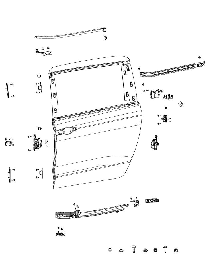 Diagram Sliding Door, Shell and Hinges. for your Chrysler Pacifica  