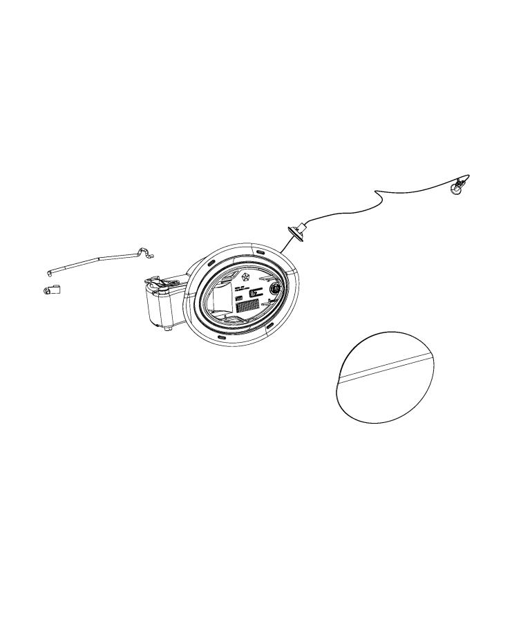 Diagram Fuel Filler Housing, Door and Related Parts. for your 2024 Chrysler Pacifica Hybrid Road Tripper  