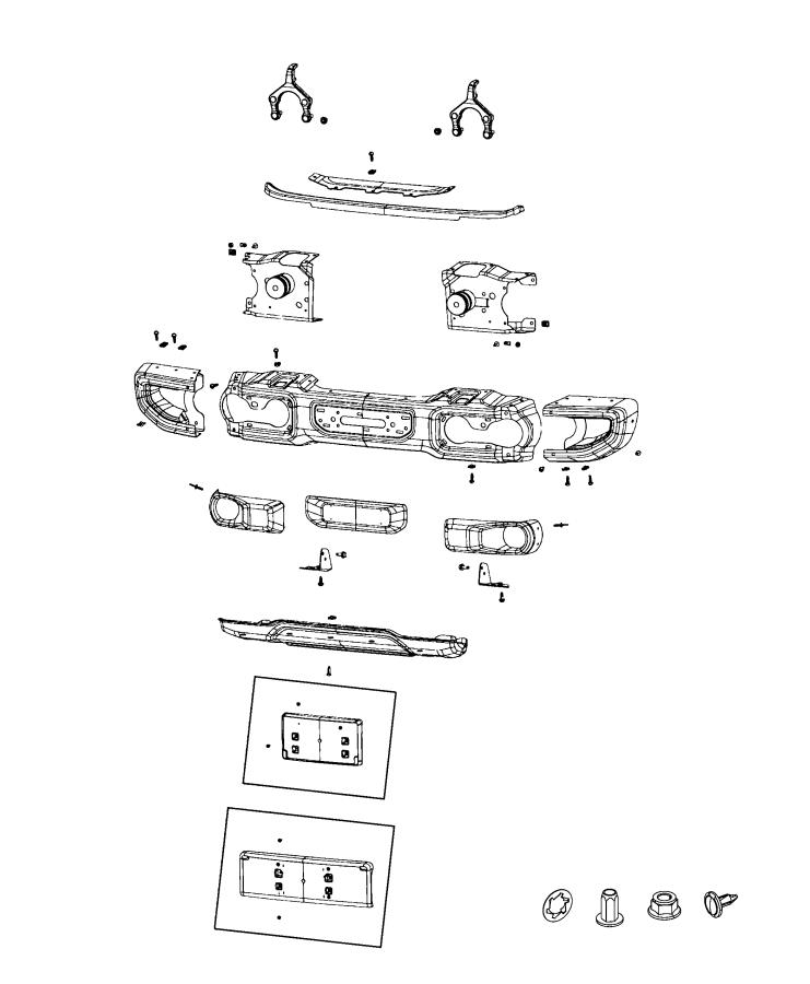 Diagram Bumper, Front. for your Jeep Gladiator  