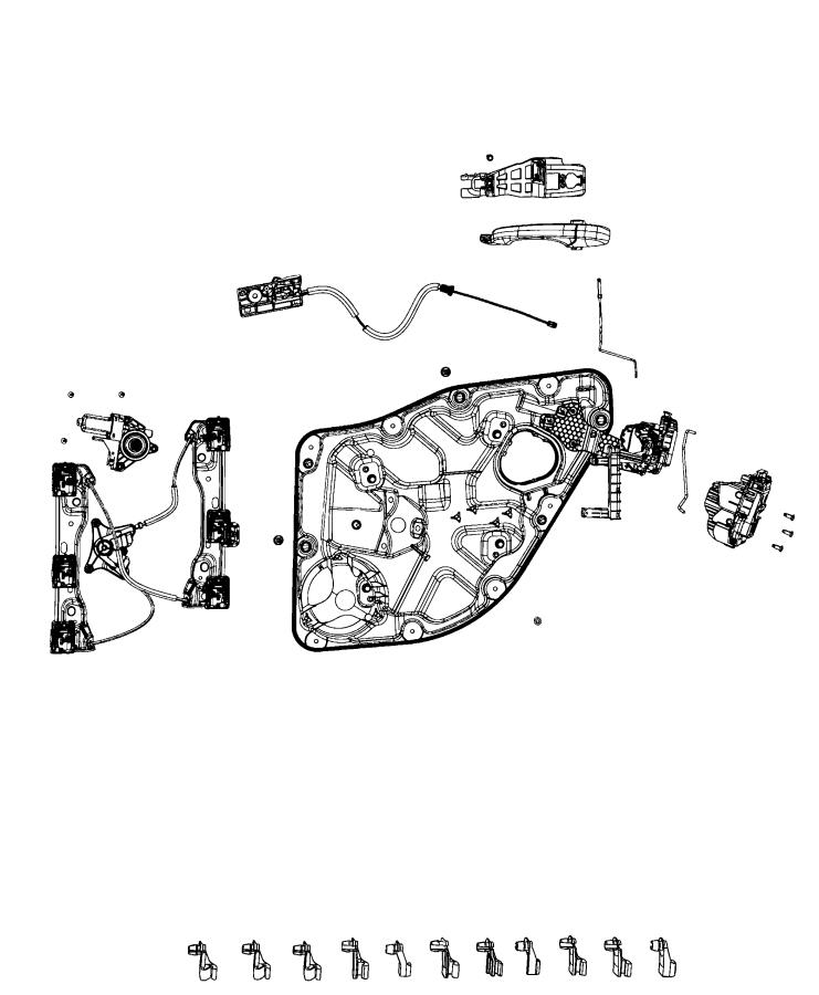 Diagram Rear Door, Hardware Components. for your 1999 Chrysler 300  M 