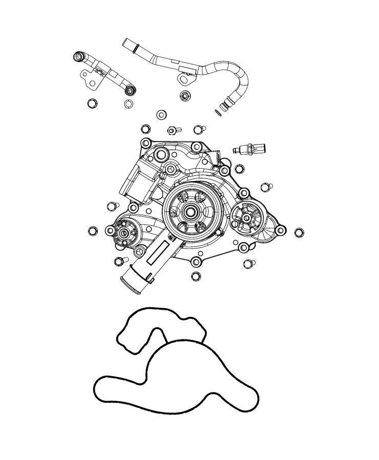 Diagram Water Pump and Related Parts. for your Jeep