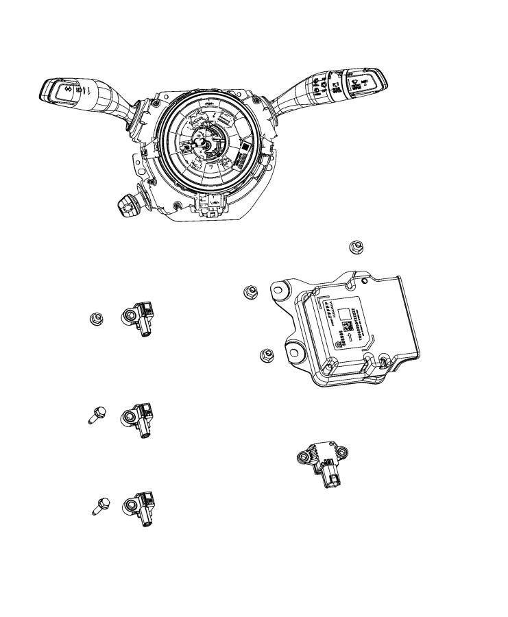 Air Bag Modules, Impact Sensors and Clock Spring. Diagram