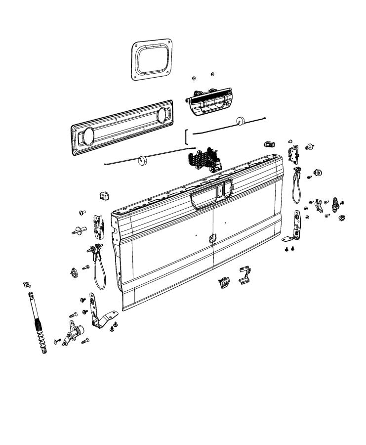 Diagram Tailgate. for your 2024 Jeep Gladiator  Mojave 
