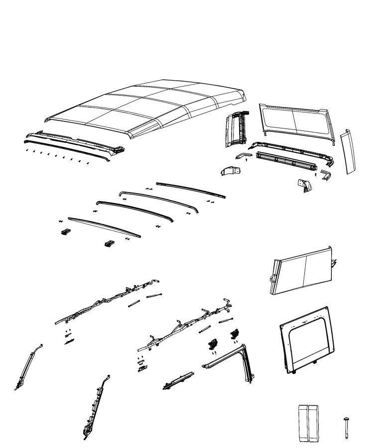 Diagram Soft Top Attaching Parts. for your Jeep Gladiator  