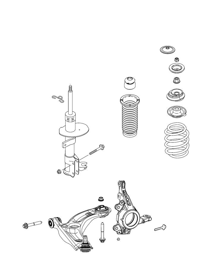 Diagram Suspension, Front, Springs, Shocks, Control Arms. for your 2004 Chrysler 300  M 