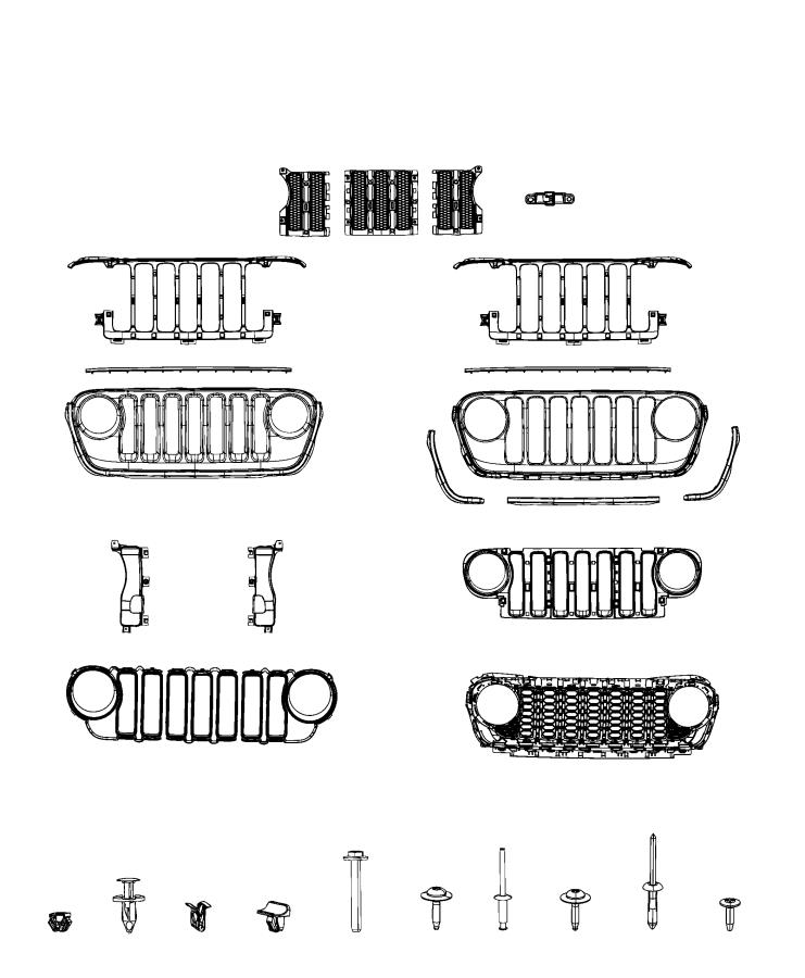 Diagram Grilles. for your 2001 Jeep Wrangler   